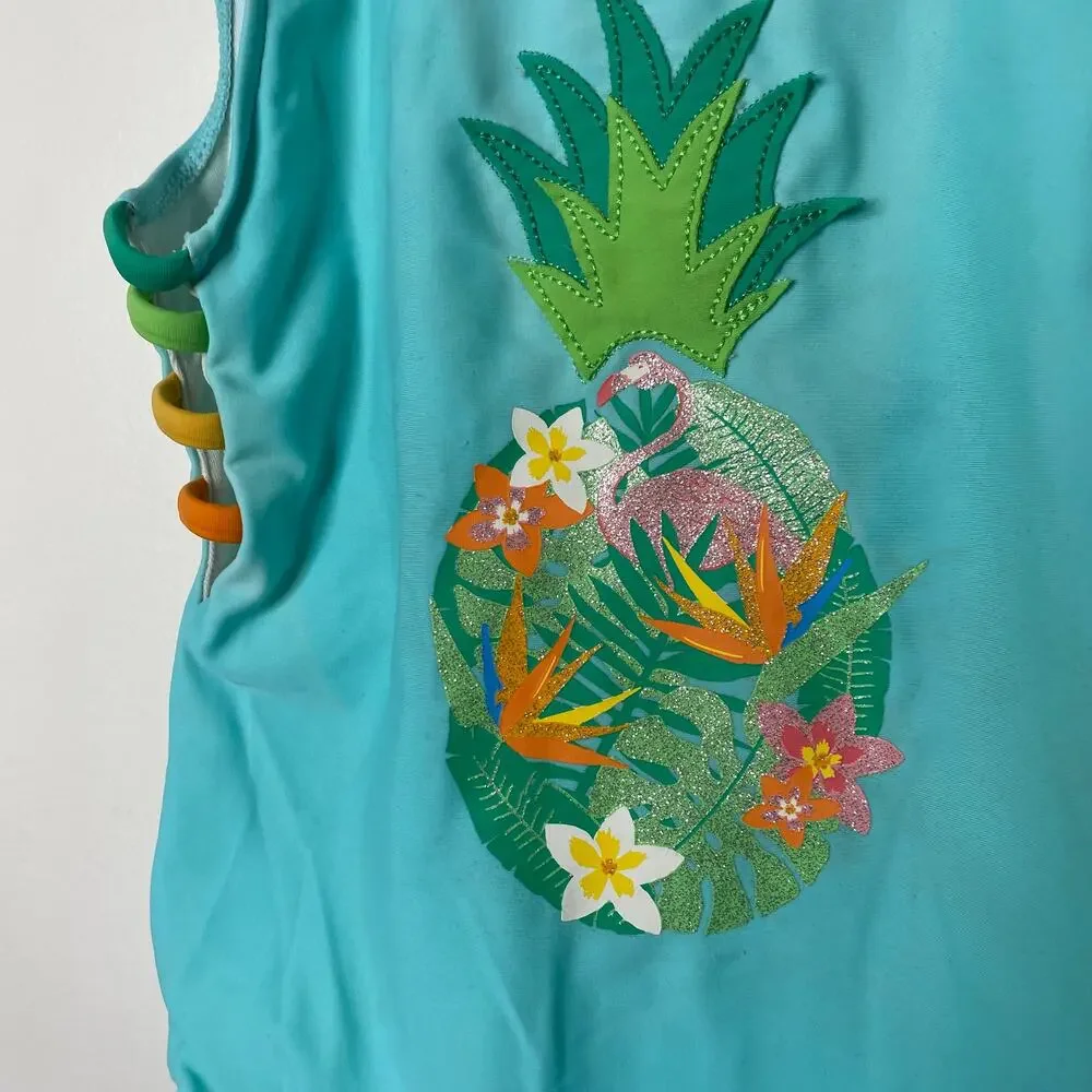 Zara Tropical Pineapple One Piece Swim Suit 8/9